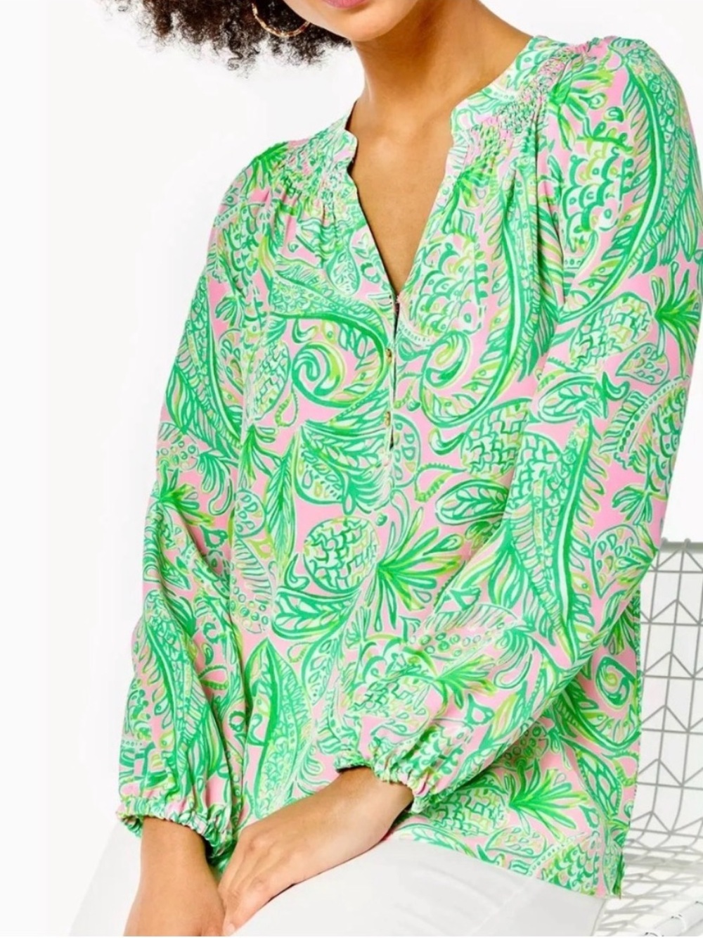 Lilly Pulitzer Elsa Silk Top, Size XS